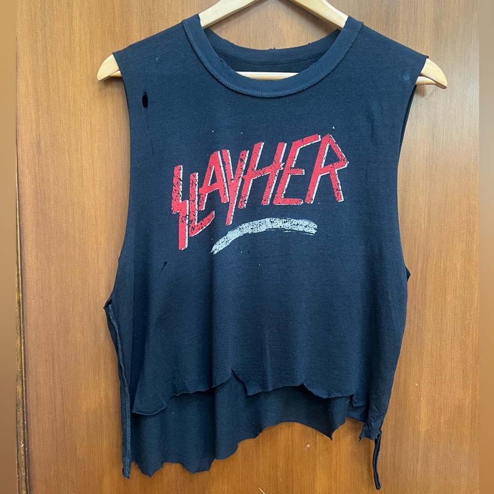 UNIF Cropped Slayher Black Muscle Tank
